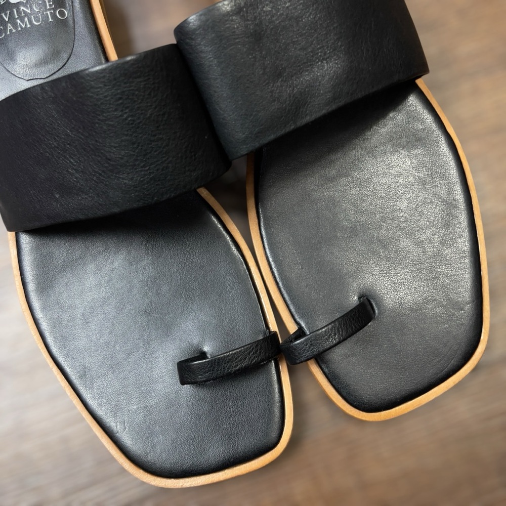 VINCE CAMUTO Black Leather Sandals • Yelinda • Size 11 • Women - Picture 10 of 10